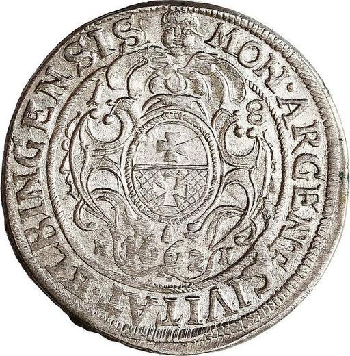Rewers monety - Ort (18 groszy) 1662 NH "Elbląg" - cena srebrnej monety - Polska, Jan II Kazimierz