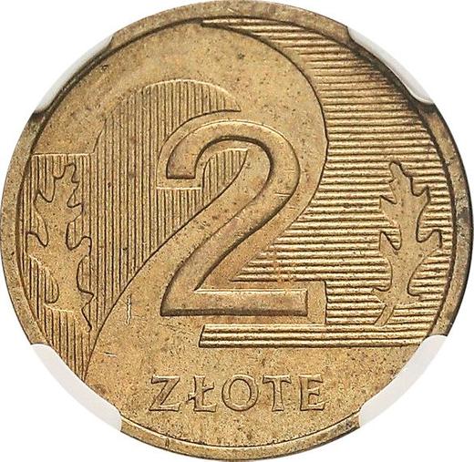 Reverso Pruebas 2 eslotis 2006 Latón - valor de la moneda  - Polonia, República moderna