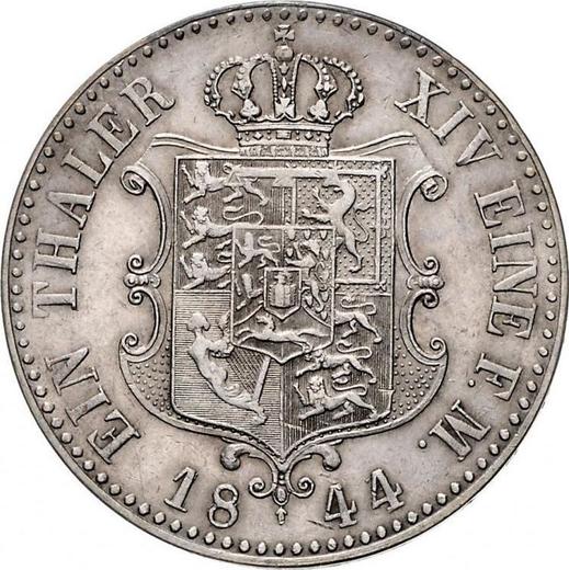 Reverso Tálero 1844 A - valor de la moneda de plata - Hannover, Ernesto Augusto 