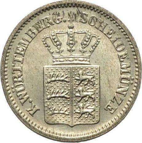 Аверс монеты - 1 крейцер 1868 года - цена серебряной монеты - Вюртемберг, Карл I