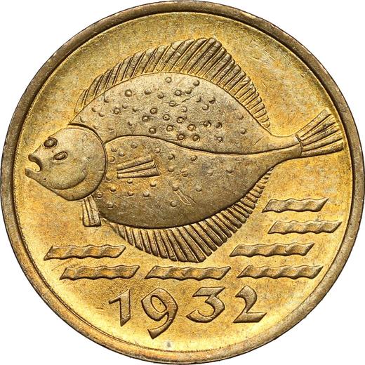 Awers monety - 5 fenigów 1932 "Flądra" - cena  monety - Polska, Wolne Miasto Gdańsk