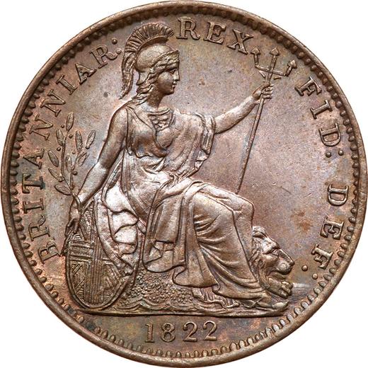 Реверс монеты - Фартинг 1822 года - цена  монеты - Великобритания, Георг IV