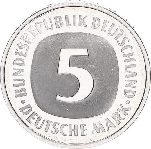 Anverso 5 marcos 1982 D - valor de la moneda  - Alemania, RFA