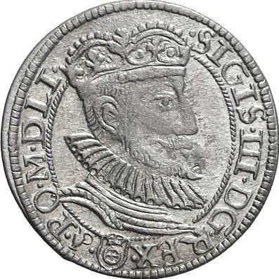 Аверс монеты - 1 грош 1593 года - цена серебряной монеты - Польша, Сигизмунд III Ваза