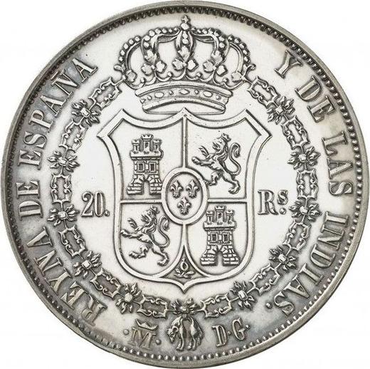 Revers 20 Reales 1834 M DG - Silbermünze Wert - Spanien, Isabella II