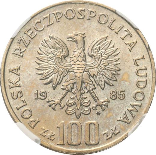 Аверс монеты - 100 злотых 1985 года MW SW "Пшемысл II" Медно-никель - цена  монеты - Польша, Народная Республика