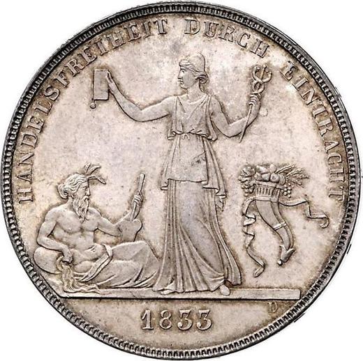 Rewers monety - Talar 1833 W "Unia celna" - cena srebrnej monety - Wirtembergia, Wilhelm I