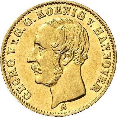 Anverso 2 1/2 táleros 1853 B - valor de la moneda de oro - Hannover, Jorge V