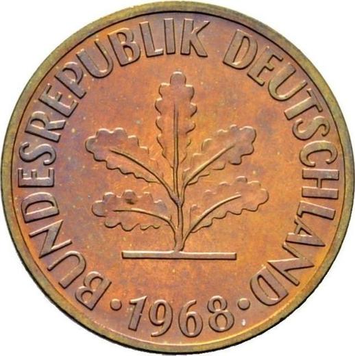 Reverso 10 Pfennige 1968 D - valor de la moneda  - Alemania, RFA
