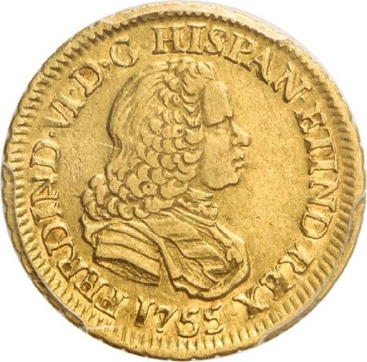 Obverse 1 Escudo 1755 LM JM - Gold Coin Value - Peru, Ferdinand VI