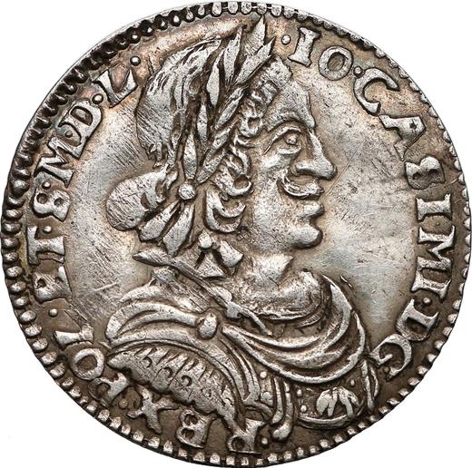 Аверс монеты - Орт (18 грошей) 1650 года - цена серебряной монеты - Польша, Ян II Казимир