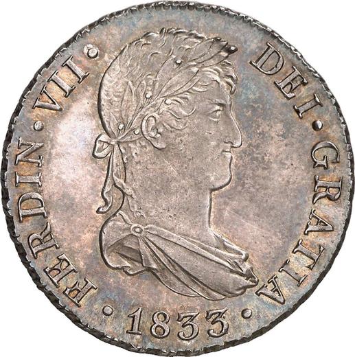 Аверс монеты - 4 реала 1833 года S JB - цена серебряной монеты - Испания, Фердинанд VII