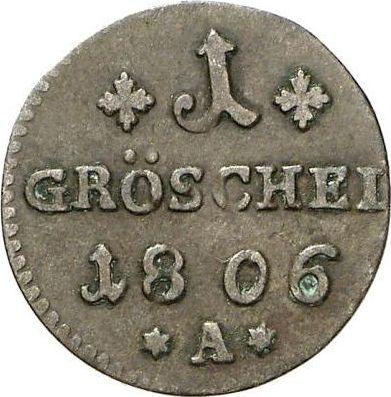 Реверс монеты - 1 грошель 1806 года A "Силезия" - цена серебряной монеты - Пруссия, Фридрих Вильгельм III