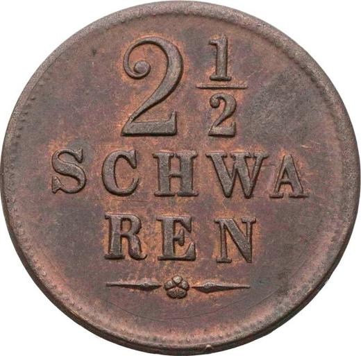 Rewers monety - 2 1/2 schwaren 1853 - cena  monety - Brema, Wolne miasto