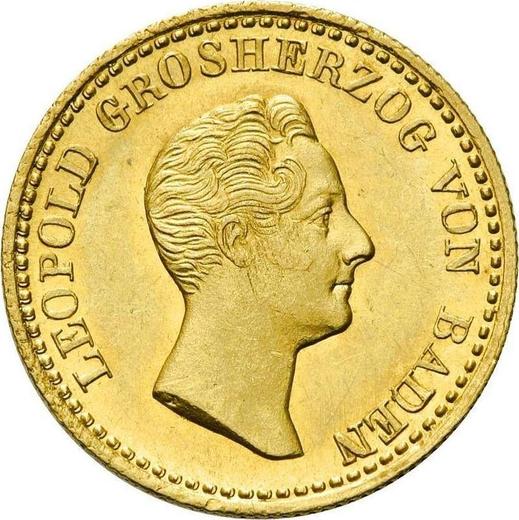 Аверс монеты - Дукат 1833 года D - цена золотой монеты - Баден, Леопольд