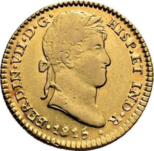 Awers monety - 2 escudo 1815 Mo JJ - cena złotej monety - Meksyk, Ferdynand VII