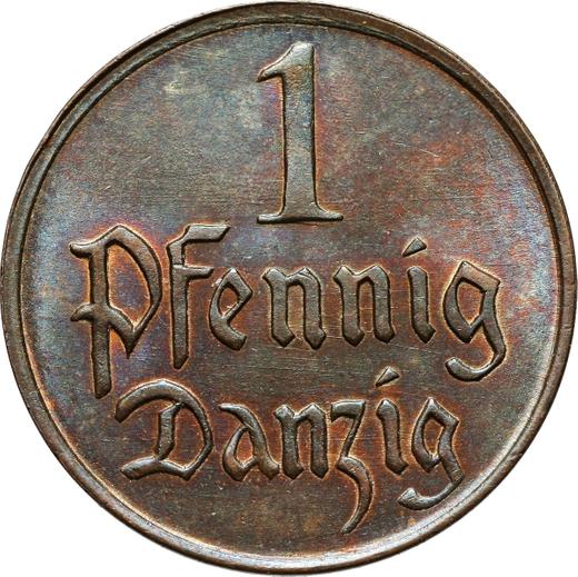 Rewers monety - 1 fenig 1929 - Polska, Wolne Miasto Gdańsk