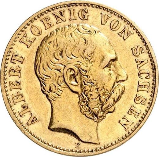 Anverso 10 marcos 1900 E "Sajonia" - valor de la moneda de oro - Alemania, Imperio alemán