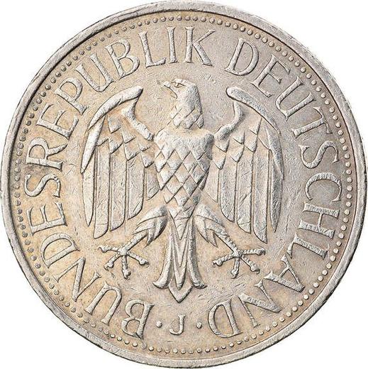 Реверс монеты - 1 марка 1980 года J - цена  монеты - Германия, ФРГ