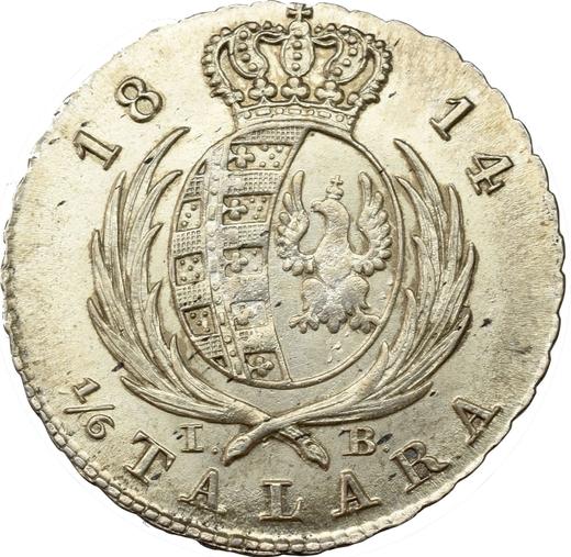 Reverso 1/6 tálero 1814 IB - valor de la moneda de plata - Polonia, Ducado de Varsovia