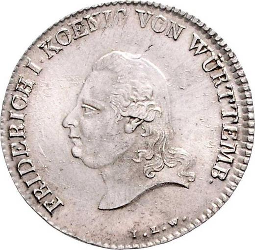 Awers monety - 20 krajcarow 1810 I.L.W. "Typ 1810-1812" - cena srebrnej monety - Wirtembergia, Fryderyk I