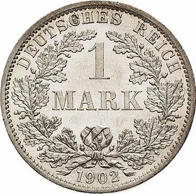 Аверс монеты - 1 марка 1902 года A "Тип 1891-1916" - цена серебряной монеты - Германия, Германская Империя