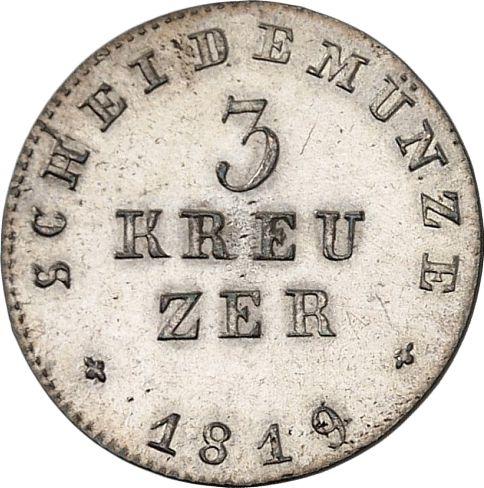 Rewers monety - 3 krajcary 1819 - cena srebrnej monety - Hesja-Darmstadt, Ludwik I