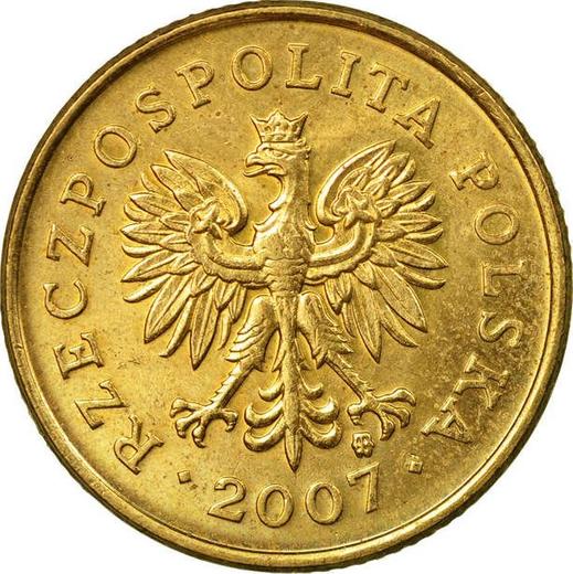 Anverso 5 groszy 2007 MW - valor de la moneda  - Polonia, República moderna