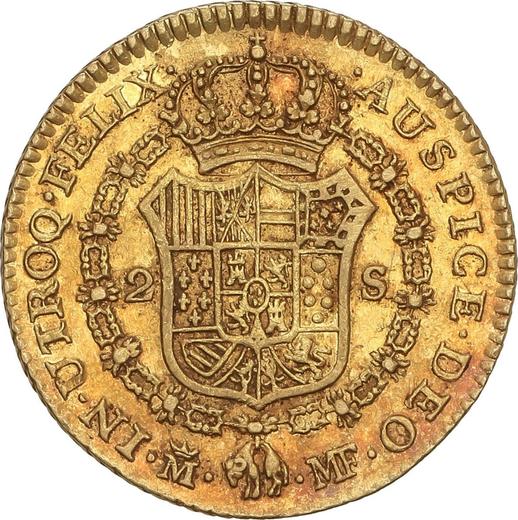 Реверс монеты - 2 эскудо 1791 года M MF - цена золотой монеты - Испания, Карл IV