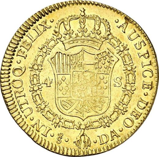 Reverso 4 escudos 1796 So DA - valor de la moneda de oro - Chile, Carlos IV
