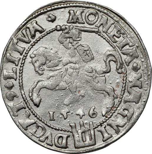 Rewers monety - 1 grosz 1546 "Litwa" - cena srebrnej monety - Polska, Zygmunt II August