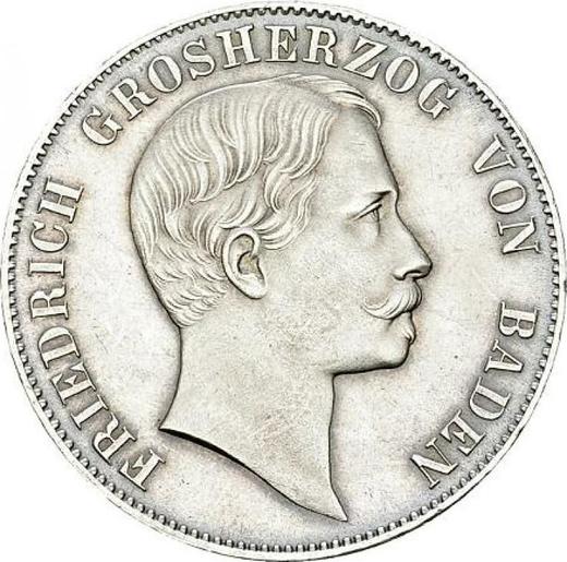 Obverse Thaler 1863 - Silver Coin Value - Baden, Frederick I