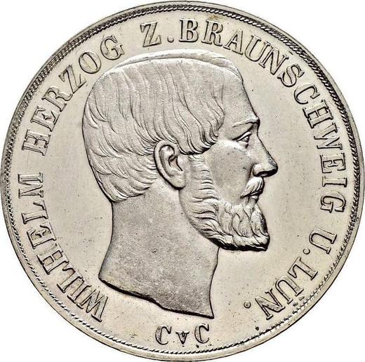 Anverso Pruebas 2 táleros 1849 CvC - valor de la moneda de plata - Brunswick-Wolfenbüttel, Guillermo