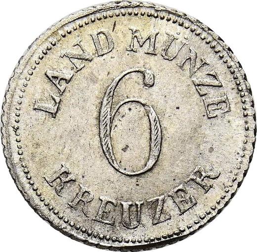 Reverso 6 Kreuzers 1827 - valor de la moneda de plata - Sajonia-Meiningen, Bernardo II
