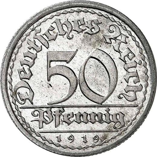 Obverse 50 Pfennig 1919 D - Germany, Weimar Republic