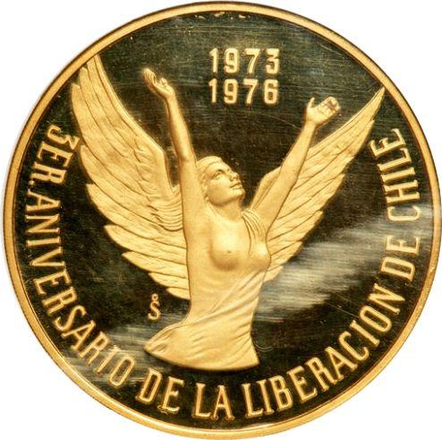 Реверс монеты - 500 песо 1976 года So "Освобождение Чили" - цена золотой монеты - Чили, Республика
