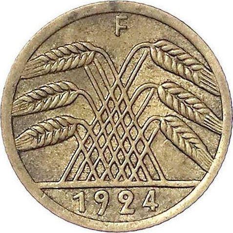 Rewers monety - 5 rentenpfennig 1924 F - cena  monety - Niemcy, Republika Weimarska