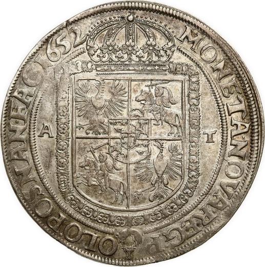 Reverso Tálero 1652 AT - valor de la moneda de plata - Polonia, Juan II Casimiro