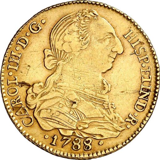 Аверс монеты - 4 эскудо 1788 года PTS PR - цена золотой монеты - Боливия, Карл III
