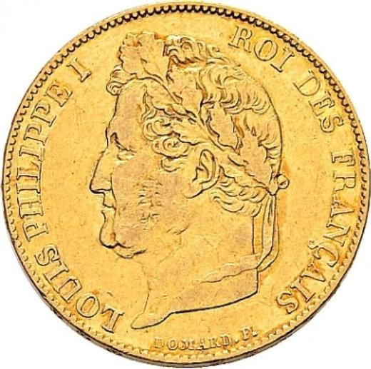 Аверс монеты - 20 франков 1834 года A "Тип 1832-1848" Париж - цена золотой монеты - Франция, Луи-Филипп I