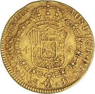 Реверс монеты - 4 эскудо 1787 года NR JJ - цена золотой монеты - Колумбия, Карл III