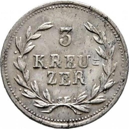 Реверс монеты - 3 крейцера 1824 года - цена серебряной монеты - Баден, Людвиг I