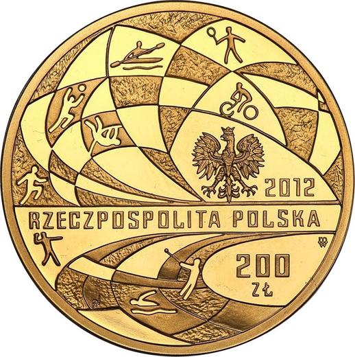 Аверс монеты - 200 злотых 2012 года MW AN "Польская сборная на XXX О Олимпийских играх - Лондон 2012" - цена золотой монеты - Польша, III Республика после деноминации