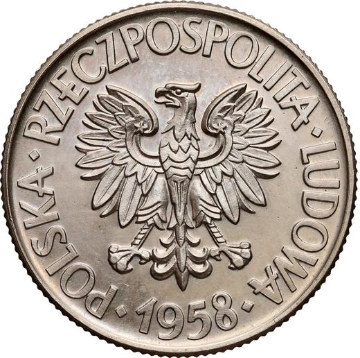 Obverse Pattern 10 Zlotych 1958 KZ EJ "200th Anniversary of the Death of Tadeusz Kosciuszko" Copper-Nickel -  Coin Value - Poland, Peoples Republic