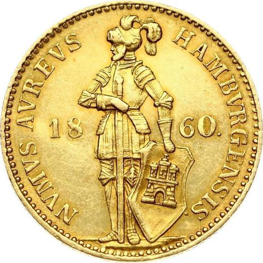 Awers monety - Dukat 1860 - cena  monety - Hamburg, Wolne Miasto