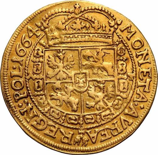 Rewers monety - Dwudukat 1664 AT - cena złotej monety - Polska, Jan II Kazimierz