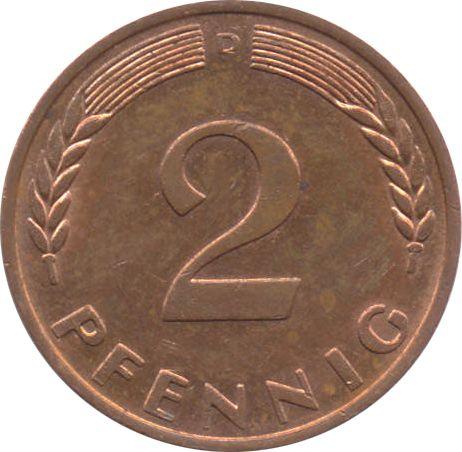 Аверс монеты - 2 пфеннига 1968 года D "Тип 1967-2001" - цена  монеты - Германия, ФРГ