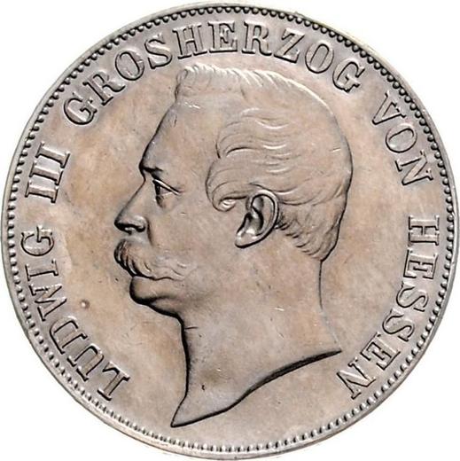 Аверс монеты - Талер 1863 года - цена серебряной монеты - Гессен-Дармштадт, Людвиг III