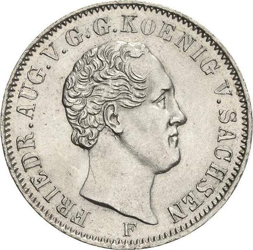 Аверс монеты - 1/6 талера 1849 года F - цена серебряной монеты - Саксония-Альбертина, Фридрих Август II