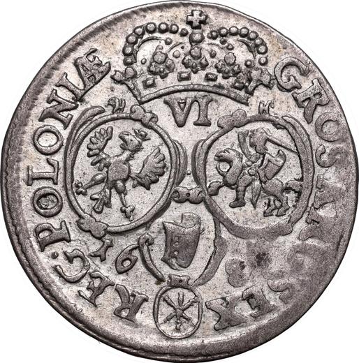 Реверс монеты - Шестак (6 грошей) 1684 года SP "Тип 1677-1687" Щиты овальные - цена серебряной монеты - Польша, Ян III Собеский
